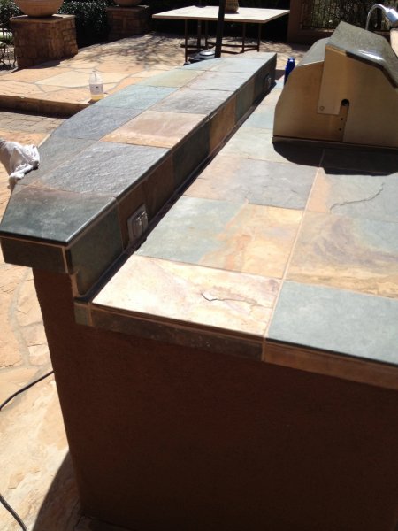Slate countertop BEFORE cleaning and sealing - Photo Credit Arizona Tile & Grout Care Tucson