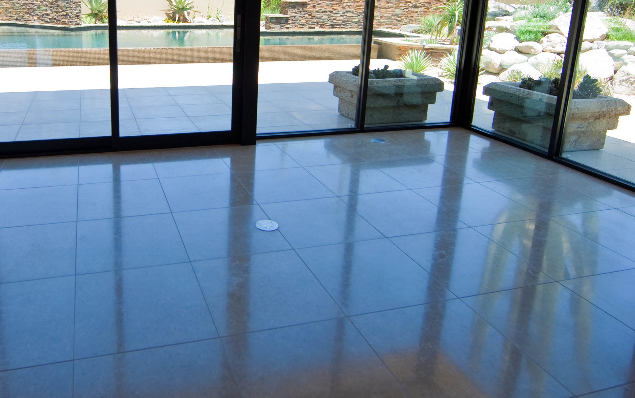 Travertine AFTER stone diamond polishing – AZ Tile and Grout Tucson Travertine AFTER stone diamond polishing - AZ Tile and Grout Tucson
